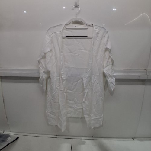 OPEN FRONT MID-LONG CARDIGAN - XXL - WHITE image 2