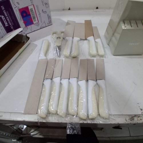 15PC HECEF KNIFE SET WITH WOODEN BLOCK - WHITE image 3