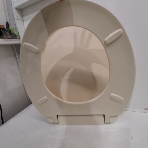CENTOCO ROUND CLOSED FRONT TOILET SEAT WITH SAFETY CLOSE - 17" - BISCUIT - (MODEL:DS1400SC-416) image 3