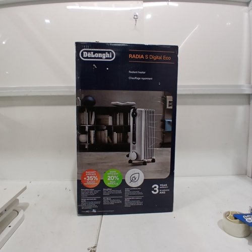 DELONGHI RADIAS OIL FILLED RADIATOR, ECO DIGITAL FULL ROOM RADIANT ELECTRIC SPACE HEATER - LIGHT GREY (MODEL:TRRS0715ECA) image 5