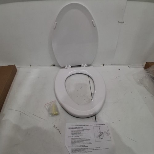 CENTOCO HEAVY DUTY MOLDED PLATIC ELONGATED CLOSED FRONT TOILET SEAT, WHITE (MODEL: DS900-001) image 2