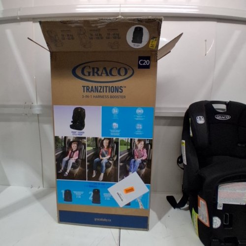 GRACO TRANZITIONS 3-IN-1 HARNESS/HIGHBACK/BACKLESS BOOSTER CAR SEAT - 100LBS MAX/CAP - PROOF/BLACK (MODEL: 2035724) image 9