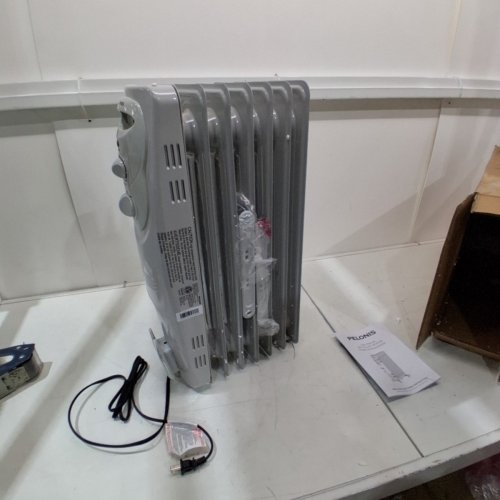 PELONIS PORTABLE ELECTRIC OIL FILLED RADIATOR WITH CASTOR WHEELS AND TIP OVER PROTECTION - 1500W - 120V - 250SQFT - WHITE (MODEL: PHO15A2AGW) image 3