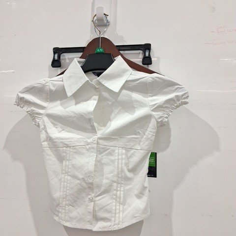 WOMEN'S MY SISTER'S CLOSET PLEATED TIED BACK SHRUNKEN BLOUSE - SMALL - WHITE image 2