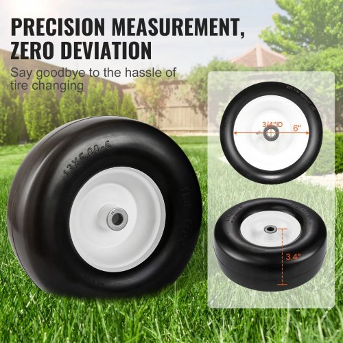 2PK VEVOR LAWN MOWER 13X5-6" TUBLESS TIRES WITH RIM (MODEL: ZH002) image 2