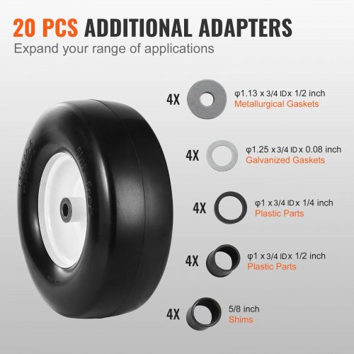 2PK VEVOR LAWN MOWER 13X5-6" TUBLESS TIRES WITH RIM (MODEL: ZH002) image 4