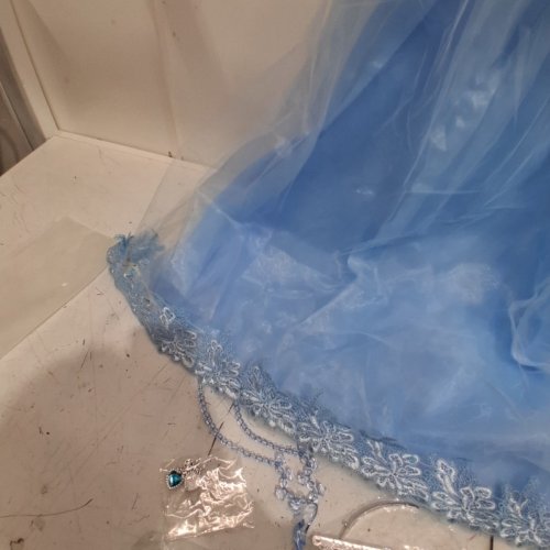 6PC GIRL'S AIPARTY PRINCESS COASTUME WITH ACCESSORIES - SIZE 14-16 - BLUE / SILVER (STYLE : 09477705787627) image 4