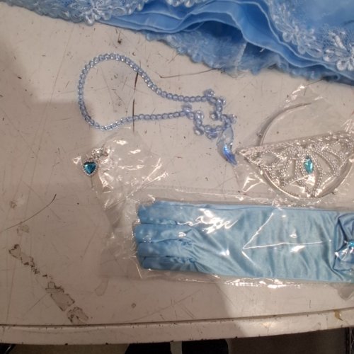 6PC GIRL'S AIPARTY PRINCESS COASTUME WITH ACCESSORIES - SIZE 14-16 - BLUE / SILVER (STYLE : 09477705787627) image 5
