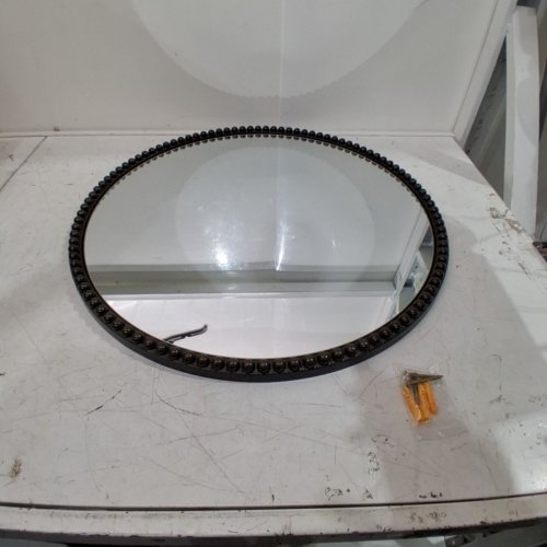 BEAUTYPEAK ROUND BEADED WALL MIRROR - 24" - ANTIQUE BRONZE image 2