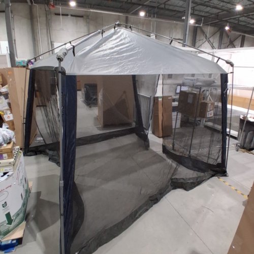 COLEMAN INSTANT EASY POP-UP OUTDOOR SCREEN HOUSE WITH CARRY BAG - 11FT X 11FT - CENTER HEIGHT 7FT 6" - GREY image 3