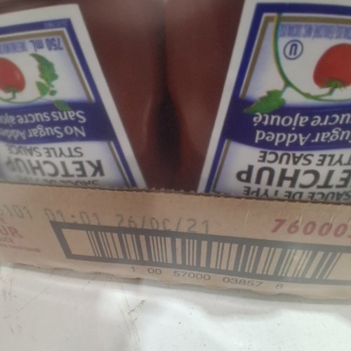 12PK HEINZ NO SUGAR ADDED UPSIDE-DOWN SQUEEZE TOMATO KETCHUP BOTTLES - 750 ML/EACH image 2
