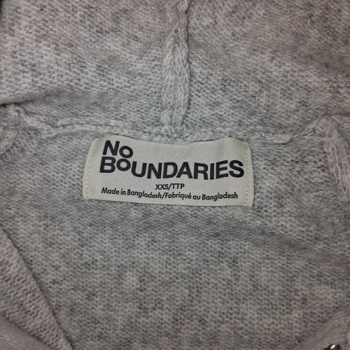 WOMENS NO BOUNDARIES FITTED FULL DUAL ZIP HOODIE SOFT - EXTRA EXTRA SMALL - GREY (STYLE: NBF62547LD) image 2