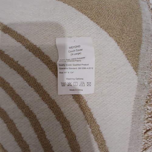 WEYOND BOHO COUCH COVER SOFA COVER - 91" X 134" - BEIGE BROWN image 2