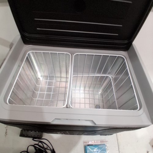 EUHOMY DUAL ZONE PORTABLE CAR FRIDGE FREEZER WITH INDEPENDENT TEMPERATURE CONTROL AND LED DIGITAL DISPLAY - 50L - 12/24V DC - BLACK/GREY - (MODEL:CF003-50BL-CAEH) image 3
