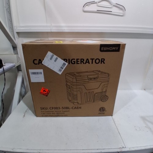 EUHOMY DUAL ZONE PORTABLE CAR FRIDGE FREEZER WITH INDEPENDENT TEMPERATURE CONTROL AND LED DIGITAL DISPLAY - 50L - 12/24V DC - BLACK/GREY - (MODEL:CF003-50BL-CAEH) image 4