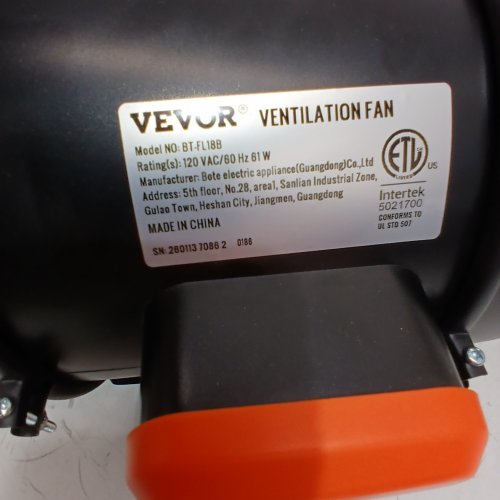 VEVOR 8" INLINE DUCT FAN HVAC EXHAUST BLOWER KIT EC VARIABLE SPEED CONTROL (MODEL:BT-FL18B) image 5