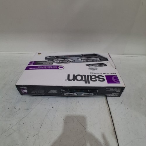 SALTON PORTABLE WIRED ELECTRIC HOT PLATE DOUBLE BURNER COOKTOP - 2X 900W - BLACK (MODEL: HP1941) image 4