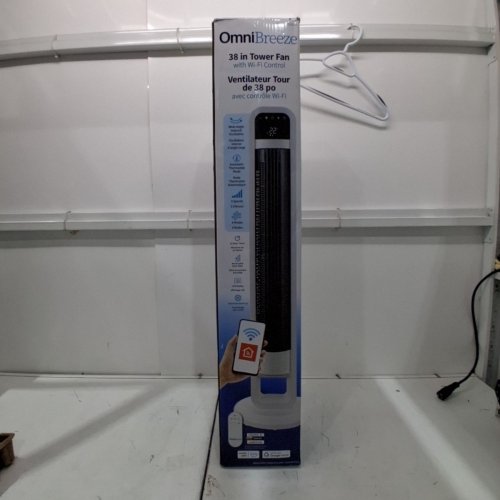 OMNIBREEZE PREMIUM 38" OSCILLATING TOWER FAN WITH WIFI CONTROL, 5-SPEEDS & REMOTE - WHITE/BLACK (MODEL: 5333021/DC2313R-G) image 5