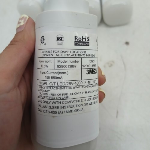 10PK PHILIPS LED COMPACT VERTICAL MOUNT FLUORESCENT REPLACEMENT 4 PIN LIGHT BULBS - 10.5W, 4000 K (MODEL: 9290013887) image 2