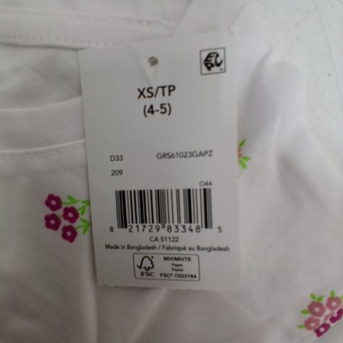 GEORGE GIRLS PRINTED T-SHIRT - EXTRA SMALL - WHITE image 2