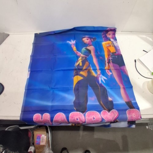 KPOP DEMON HUNTERS HAPPY BIRTHDAY PARTY BANNER - BLUE image 3