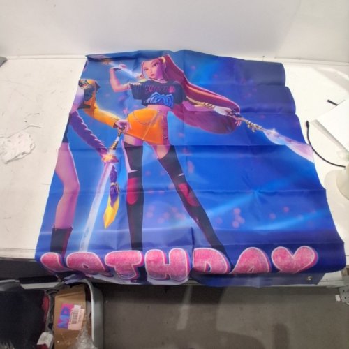 KPOP DEMON HUNTERS HAPPY BIRTHDAY PARTY BANNER - BLUE image 4