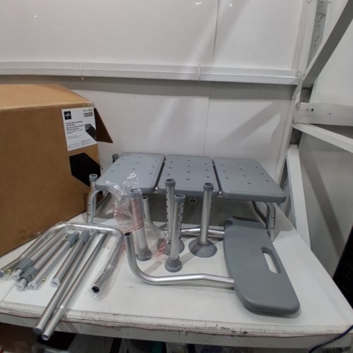 MEDLINE GUARDIAN BATHTUB TRANSFER BENCH WITH BACK SUPPORT & SUCTION FEET - MAX 400LBS - GREY (MODEL: G3-100KBX1) image 2