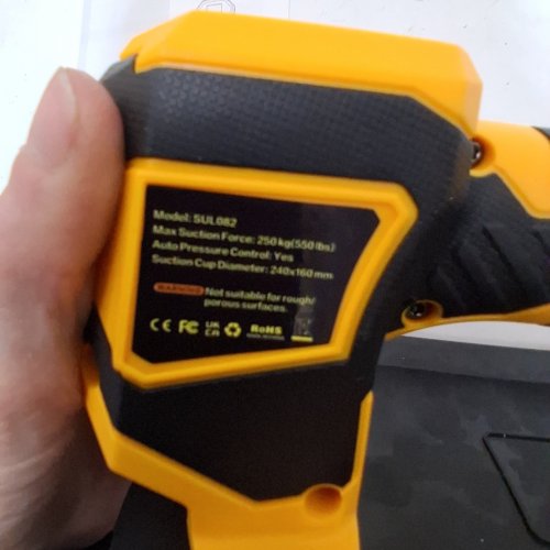 HEAVY DUTY VACUUM SUCTION CUP GLASS AND STONE LIFTER WITH DIGITAL DISPLAY *TOOL ONLY8 - 240 X 160 MM - YELLOW / BLACK (MODEL: DG-160P-01) image 2