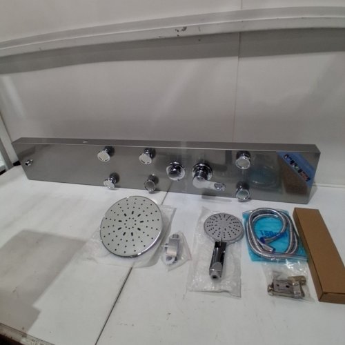 VEVOR SHOWER PANEL TOWER SYSTEM WITH RAINFALL SHOWER HEAD, WALL-MOUNT 6 BODY JETS AND HANDHELD - 49"- STAINLESS STEEL (MODEL: 7016FL) image 2