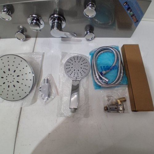 VEVOR SHOWER PANEL TOWER SYSTEM WITH RAINFALL SHOWER HEAD, WALL-MOUNT 6 BODY JETS AND HANDHELD - 49"- STAINLESS STEEL (MODEL: 7016FL) image 3
