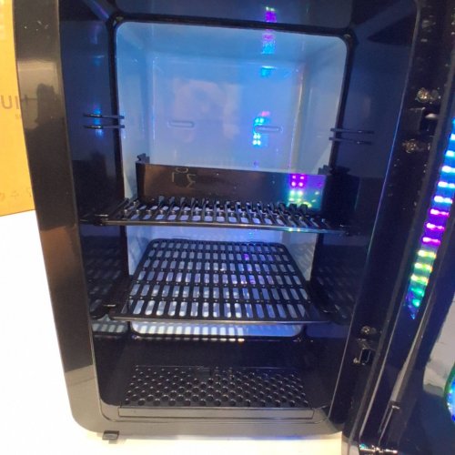 MINI COMPACT REFRIGERATOR WITH GAMING LIGHT PORTABLE MINI FRIDGE - 4L OR 6 CAN CAPACITY - BLACK/MULTI COLOUR (MODEL:JY-E-15 L) image 5
