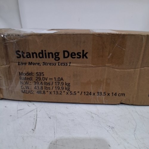 ELECTRIC STANDING DESK WITH MEMORY PRESETS, ANTI-COLLISION TECHNOLOGY, SOLID STEEL FRAME, CABLE MANAGEMENT TRAY, HOOKS, AND HEIGHT ADJUSTABLE - 48" X 24" - WHITE/MAPLE TOP (MODEL: S35) image 4