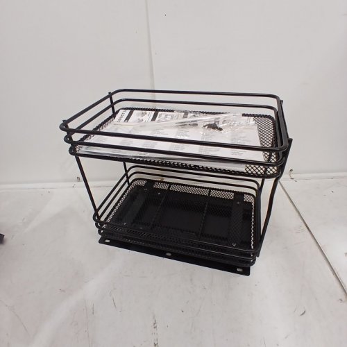 SPACEAID PULL-OUT SPICE RACK WITH LABELS - 6.5" WIDE DRAWER, 2 TIERS - BLACK image 4