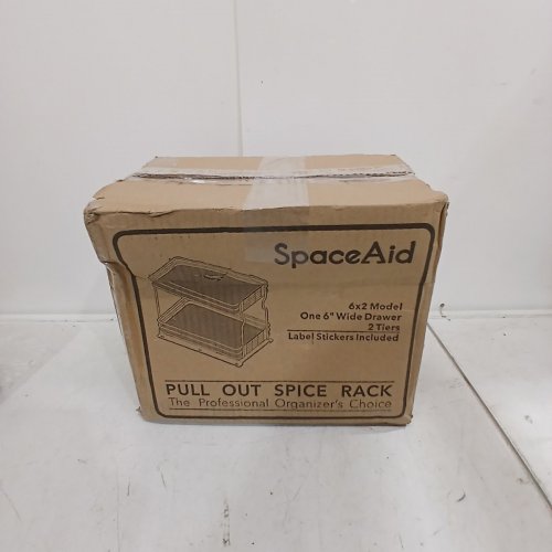SPACEAID PULL-OUT SPICE RACK WITH LABELS - 6.5" WIDE DRAWER, 2 TIERS - BLACK image 5