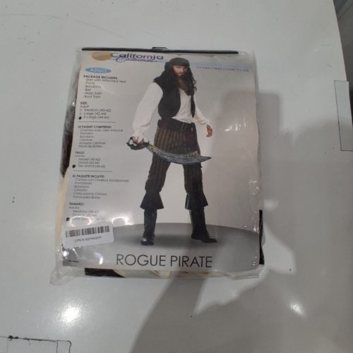 6PC MEN'S CALIFORNIA COSTUME ROGUE PIRATE COSTUME - EXTRA LARGE - ASSORTED COLORS image 2