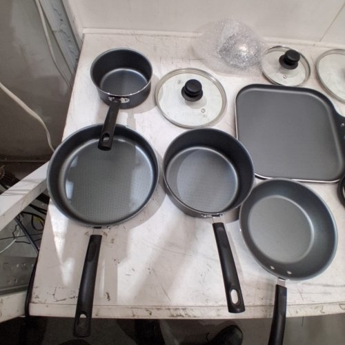 18PC TRAMONTINA PRIMAWARE ALUMINUM NONSTICK COOKWARE SET – BLACK/GREY- (MODEL: 80119/545) image 3