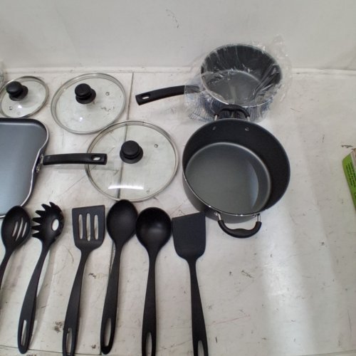 18PC TRAMONTINA PRIMAWARE ALUMINUM NONSTICK COOKWARE SET – BLACK/GREY- (MODEL: 80119/545) image 4