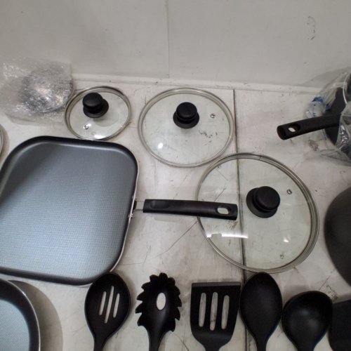 18PC TRAMONTINA PRIMAWARE ALUMINUM NONSTICK COOKWARE SET – BLACK/GREY- (MODEL: 80119/545) image 5