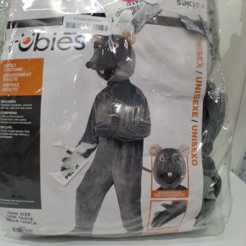 ADULT UNISEX RUBIE'S RAT COSTUME - ONE SIZE FITS MOST - GRAY (STYLE: F78039) image 4