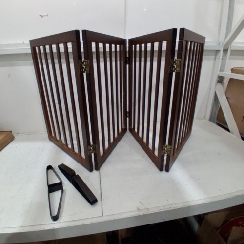 4 PANNEL PET GATE - 24"X72" - BROWN image 2