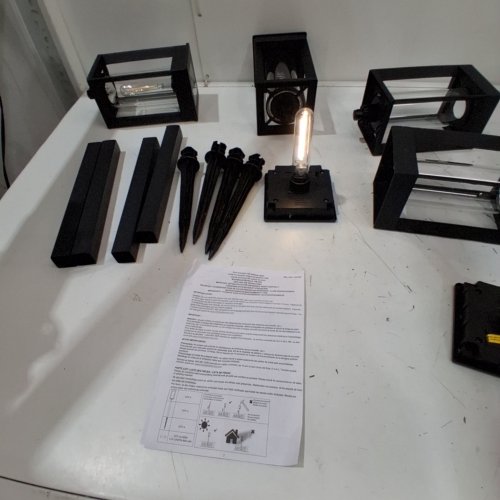 4PK GTX NATURALLY SOLAR POWERED 25LM PATHWAY LIGHTS - 4"X4"X23"- BLACK (MODEL: 1937955) image 2