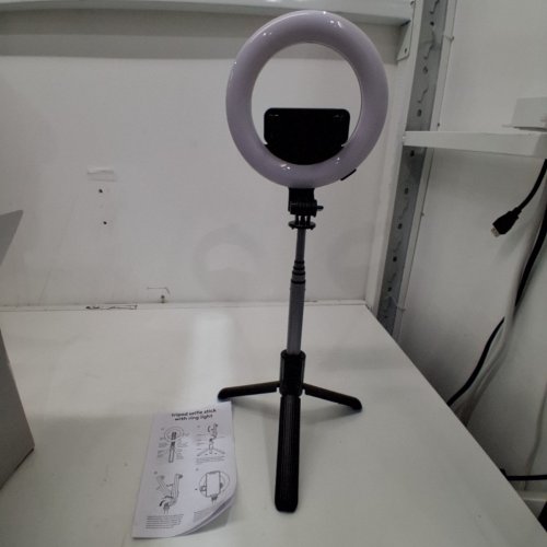HEYDAY TRIPOD SELFIE STICK WITH RING LIGHT - ADJUSTABLE LED BRIGHTNESS AND LENGTH - 7.7"-30" - BLACK (MODEL: 7229) image 3