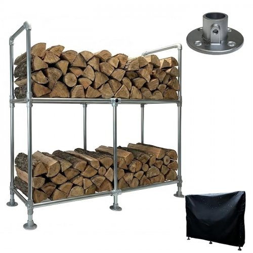 HEAVY DUTY METAL FIREWOOD RACK - 6FT - SILVER (MODEL: TXH001) image 2