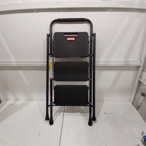 HBTOWER 3-STEP LIGHTWEIGHT ANTI-SLIP PORTABLE STEP LADDER - 500LBS MAX - BLACK image 2