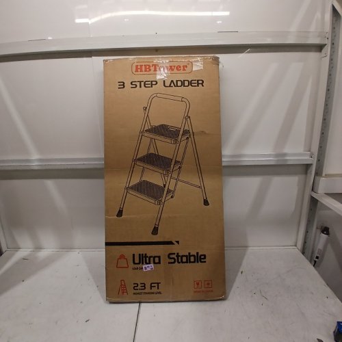 HBTOWER 3-STEP LIGHTWEIGHT ANTI-SLIP PORTABLE STEP LADDER - 500LBS MAX - BLACK image 4