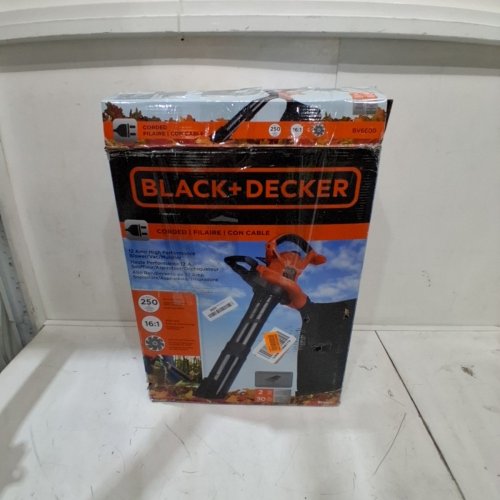 BLACK AND DECKER CORDED ELECTRIC LEAF BLOWER/VACUUM/MULCHER - 250MPH/12AMP - BLACK/ORANGE (MODEL: BV6600) image 7
