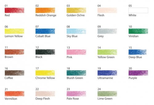 24PC SIMBALION SOFT PASTEL ART SET - ASSORTED COLOURS (MODEL: SP-24) image 2
