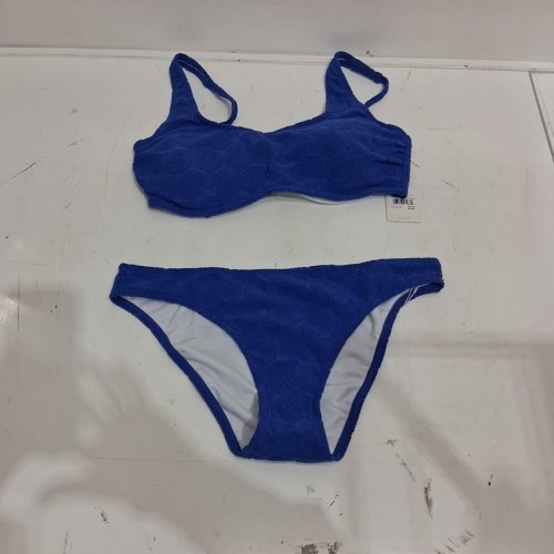 WOMEN'S TEXTURED BIKINI SWIMSUIT SET - EXTRA LARGE - BLUE image 2