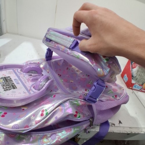 3PC SCHOOL YARD VIBES KIDS BACKPACK & HEADPHONES & LUNCHBOX - PURPLE image 6