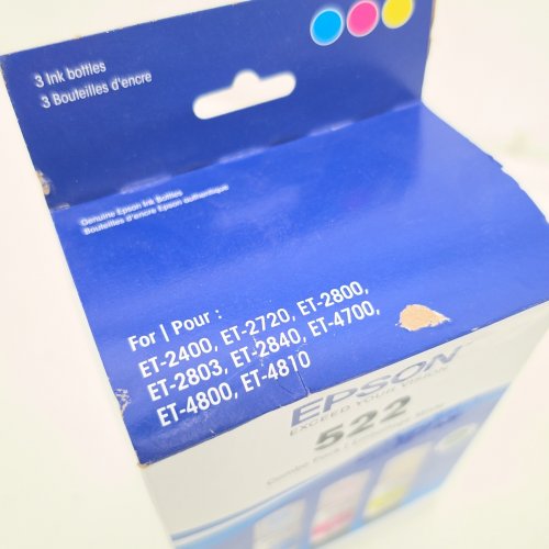 2 (3PC) EPSON 522 COMBO PACK INK REFILL BOTTLES FOR SELECT ECOTANK PRINTERS - 65ML EACH - CYAN, MAGENTA, YELLOW (MODEL: T522520-S/CP) image 2